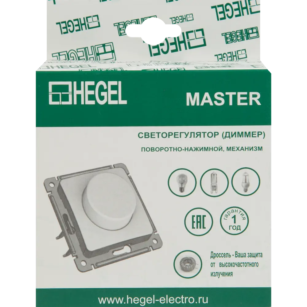 Диммер встраиваемый Hegel поворотно-нажимной цвет серебристый STLM-2155392 - Вид №6