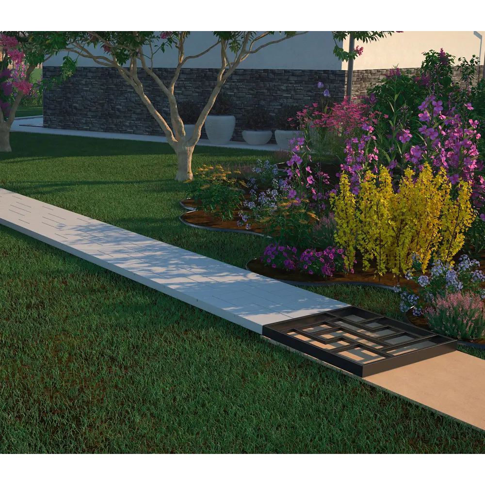 GEOLIA Форма для садовых дорожек 40х40х4 см с узором модерн 89340780 STLM-1507236 - Вид №5