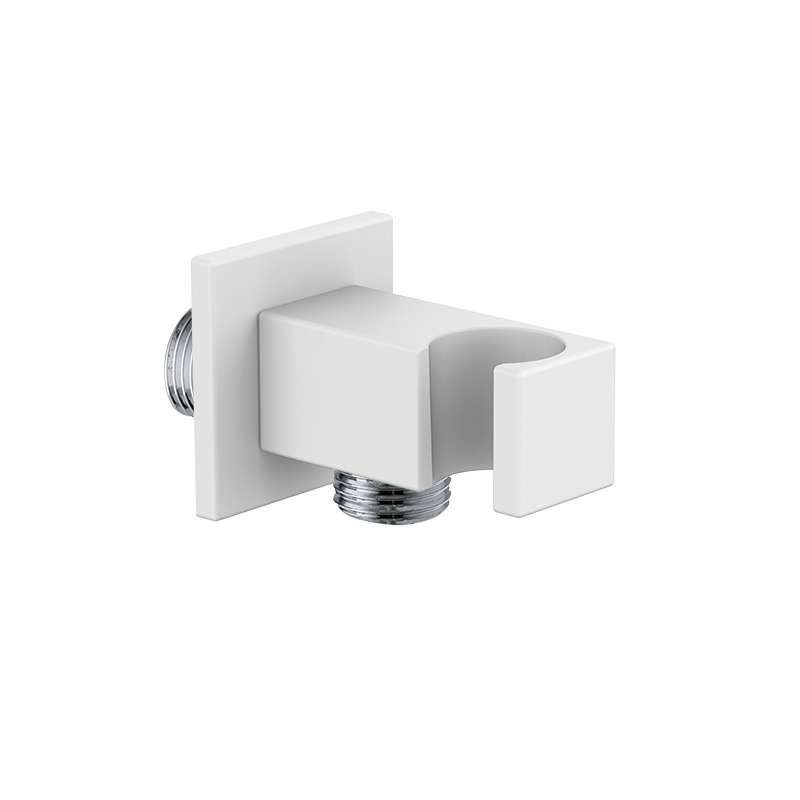 05006702 PREMIUM Держатель душевой лейки латунной с квадратной сетевой розеткой Белый GRB MIXERS 