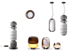 Светодиодная настольная лампа из дутого стекла