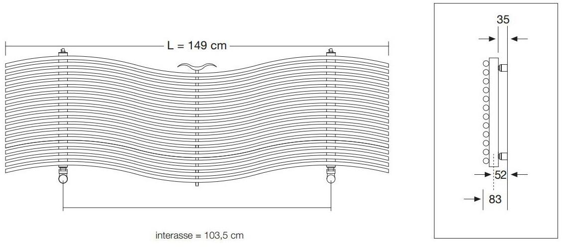 Tubes Radiatori Горизонтальный полотенцесушитель из углеродистой стали Basics sun-id-1434571 - Вид №2