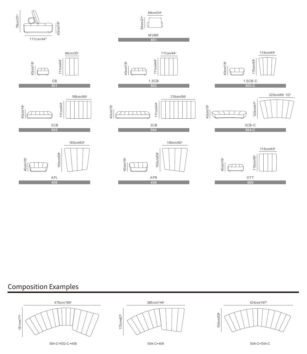 4-местный модульный тканевый диван CAMPO DE' FIORI Tahiti ARCH-00141012 - Вид №8