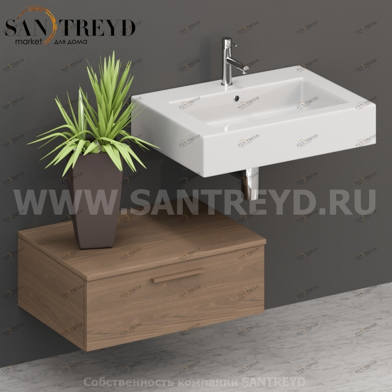 T07052CF Столешницы для использования в сочетании с тумбами и открытыми тумбами 70 см цвет Дуб кофейный ARREDO WOOD Италия Ceramica Globo