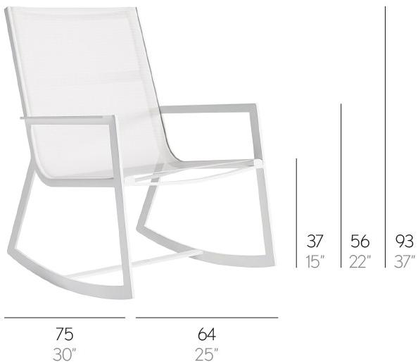 Садовое кресло-качалка Batyline® с подлокотниками Flat textil Santreyd sun-id-1512437 - Вид №2