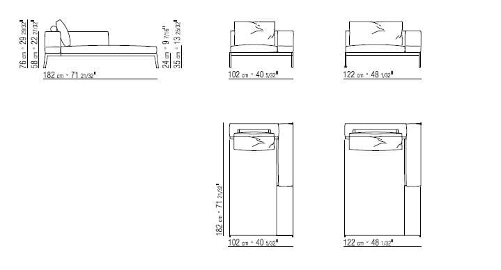 Съемный кожаный Dormeuse Flexform Lifesteel ARCH-00049731 - Вид №4