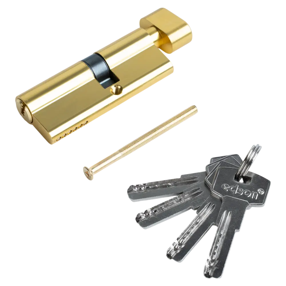 Цилиндр EDS-CYL 35x45 мм ключ/вертушка цвет латунь EDSON STLM-2065028 - Вид №2