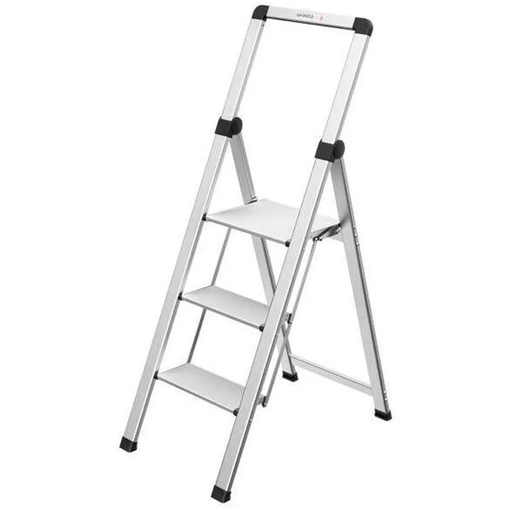 Стремянка алюминиевая Hailo Basicline DK40 3 ступени, максимальная нагрузка 150 кг 87594985 STLM-2073138 Santreyd 
