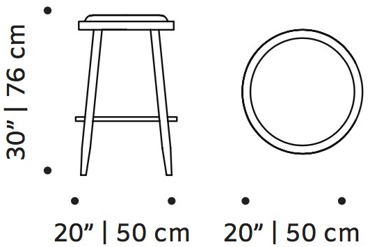 Mambo Unlimited Ideas Высокий деревянный табурет со встроенной подушкой Luc sun-id-1452353 - Вид №2