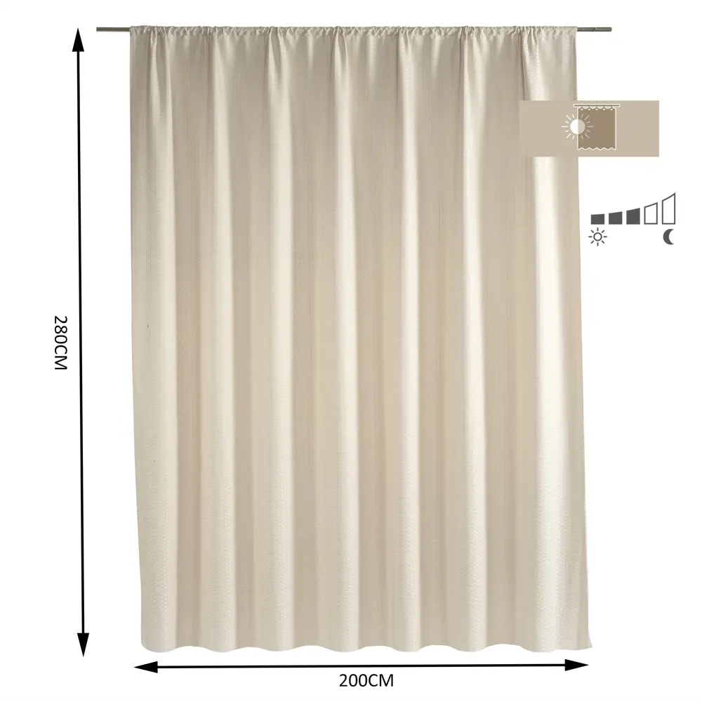 Штора на ленте Inspire Berta 200x280 см цвет экрю 86255241 STLM-2066107  - Вид №2