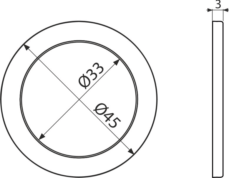 Прокладка состоящая из двух частей 6/4" ALCAPLAST A7991 - Вид №1