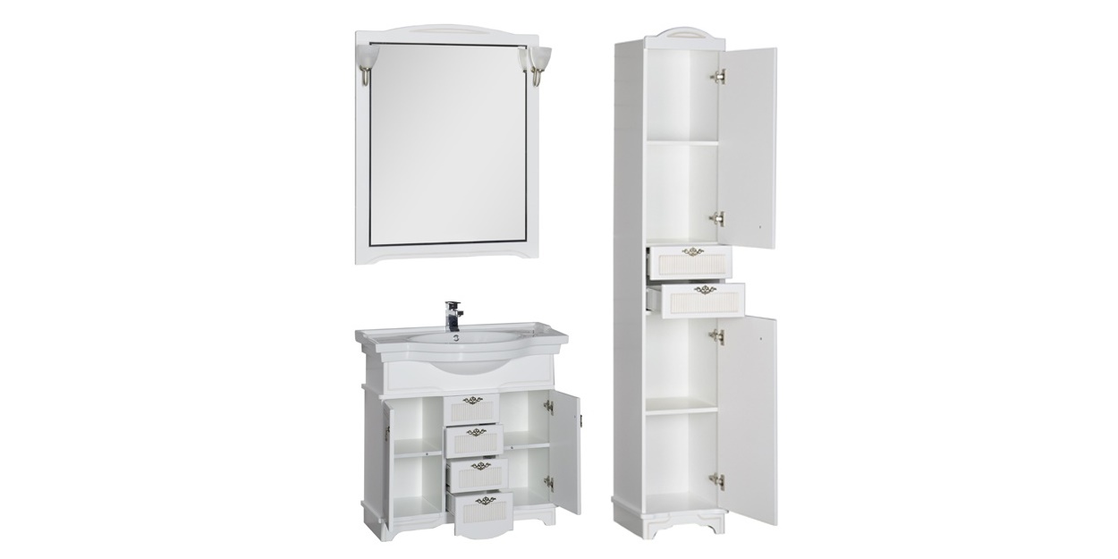 Комплект мебели Aquanet Луис 90 белый 00176645 - Вид №2