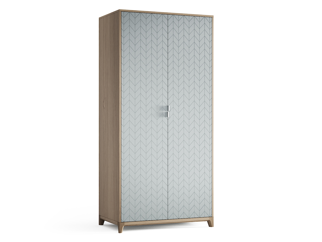 Шкаф распашной двухдверный осветленный дуб белый фасад Case №3 THE IDEA  210428 Серый  - Вид №1