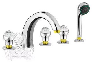 Смеситель MIGLIORE Axo Swarovski ML.AXO-680F.DO для ванны/душа - золото  - Вид №2