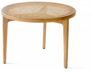 NORR11 Круглый журнальный столик из дуба и французского ротанга Le roi