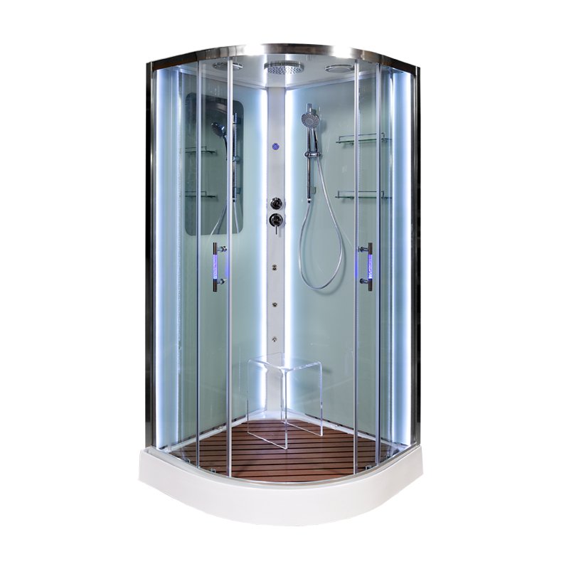 L 810 с гидромассажем BLACK Душевая кабина DETO Серия L А01 LED с кнопкой и гидромассажем - Вид №13