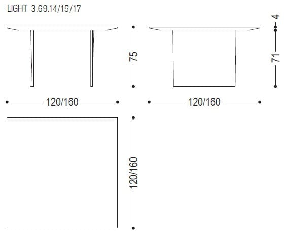 Квадратный стол из массива дерева Riva 1920 Light ARCH-00050635 - Вид №3