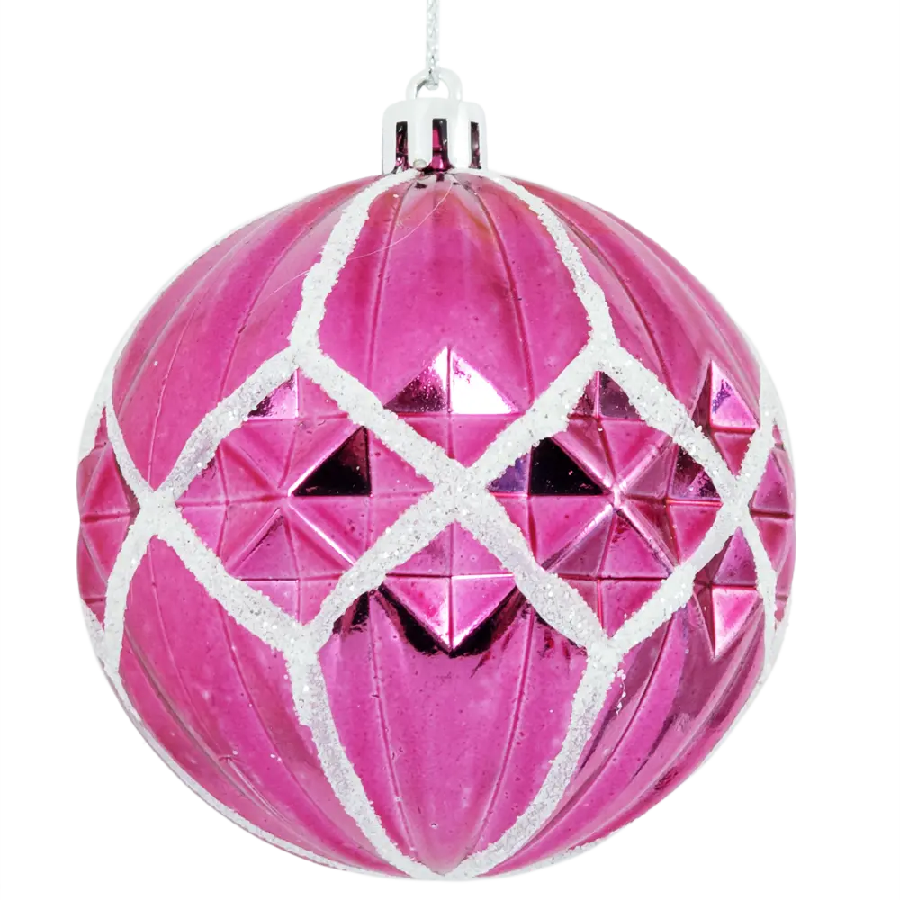 85156515 Елочный шар «Изгибы» ø8 см пластик фиолетовый STLM-0956378 Santreyd 