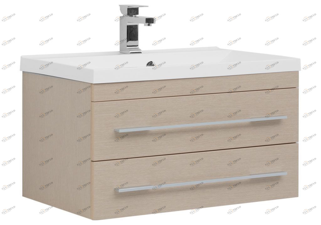 Тумба с раковиной Aquanet Нота NEW 75 светлый дуб 0017148900204118