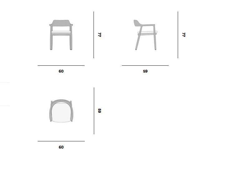 Стул для сада из тикового дерева с подлокотниками MANUTTI Yiko ARCH-00133152 - Вид №8