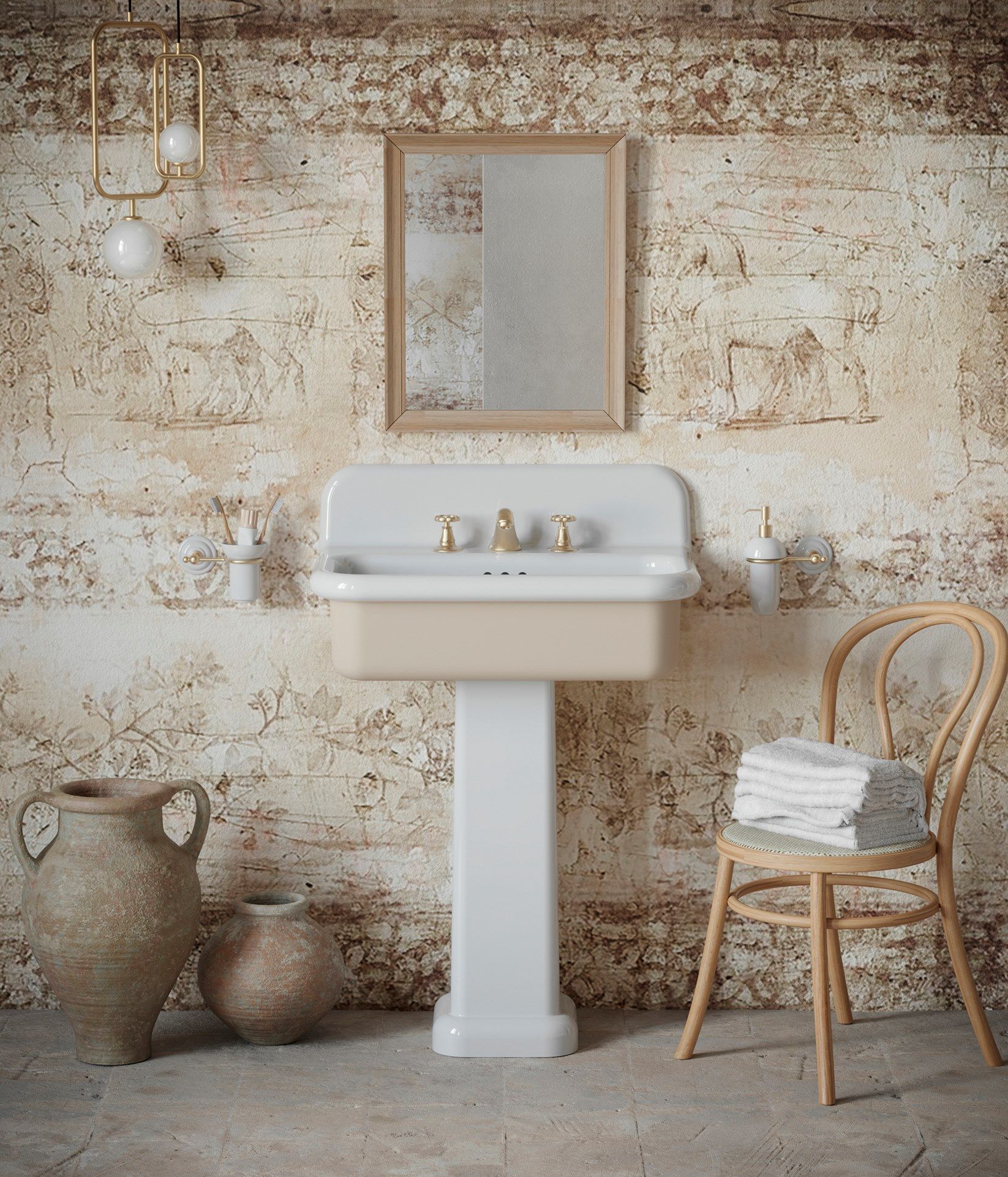 Прямоугольная керамическая подвесная раковина с переливом BLEU PROVENCE True Colors Lite ARCH-00137793 - Вид №3