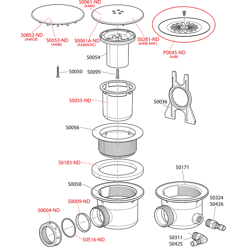 Сифон для душевого поддона, бронза-антик ALCAPLAST A49ANTIC - Вид №2