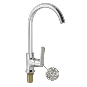 GFmark - Смеситель кухонный, шаровый, боковой, с АЛМАЗНОЙ КРОШКОЙ на ручке, код: 4854