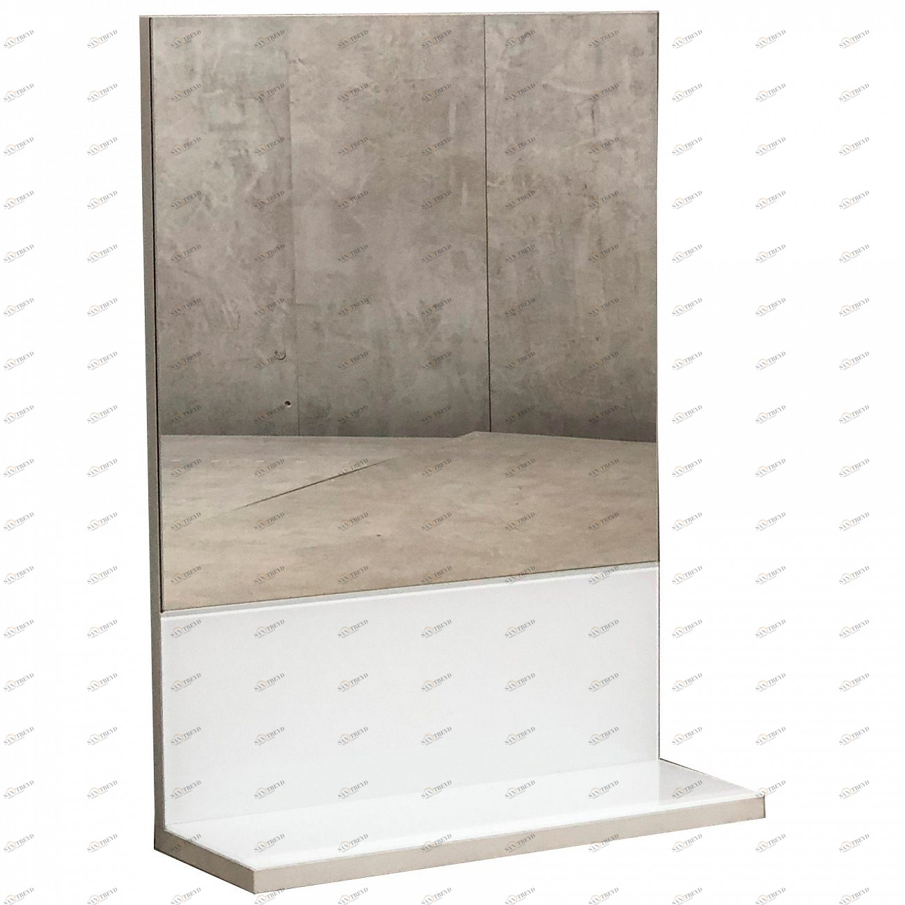 Зеркало с полкой прямоугольное белое "Нит" GRAUM ДИЗАЙНЕРСКИЕ 304095 Белый 