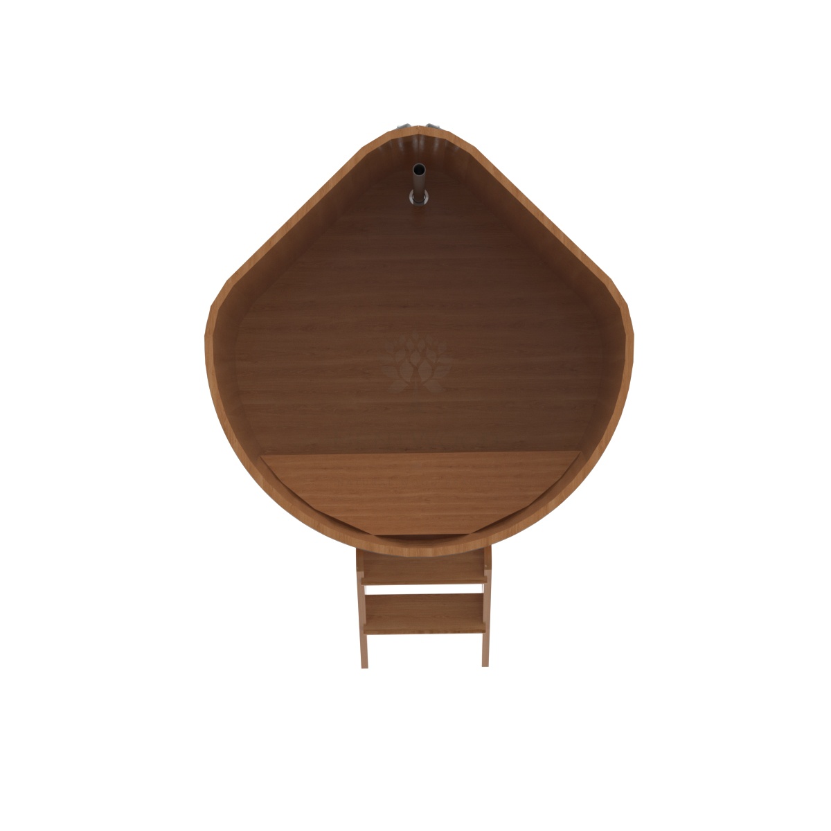 1355 Купель угловая из дуба 1,19х1,19х1,1 натуральная Alyarus  - Вид №4