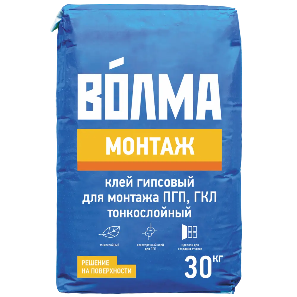 Клей гипсовый монтажный Волма Монтаж 30 кг STLM-2081891