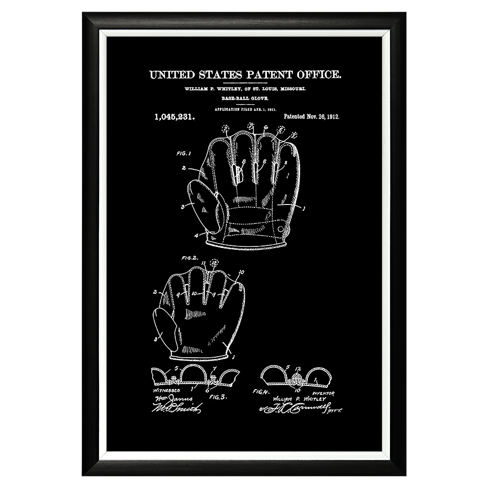 896521258_1818 Арт-постер «Патент на бейсбольные перчатки, 1912» Object Desire 