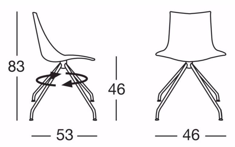 SCAB DESIGN Вращающийся стул на козелке из технополимера Zebra tecnopolimero sun-id-1427041 - Вид №2