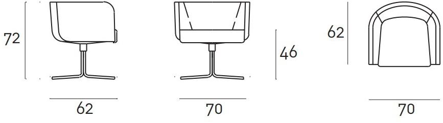 Living Divani Кресло поворотное со съемным чехлом на 4 спицы Jelly sun-id-1480203 - Вид №4
