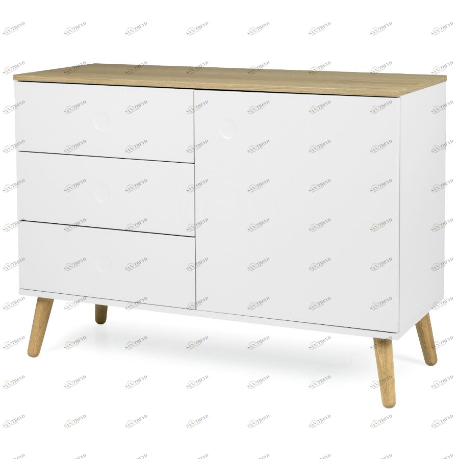 Сервант Tenzo Dot, 79х109х43 см, дуб, белый 1674454