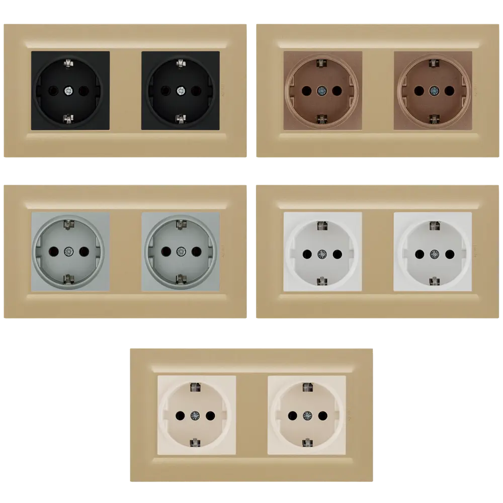 Legrand Structura - Рамка для розеток 2-постовая в золотом металлике 82064705 STLM-0018688 - Вид №1