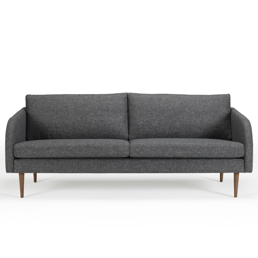 Диван трехместный Hugo с ножками из дуба/грецкого ореха, темно-серый Kragelund 37003248248 - Вид №1