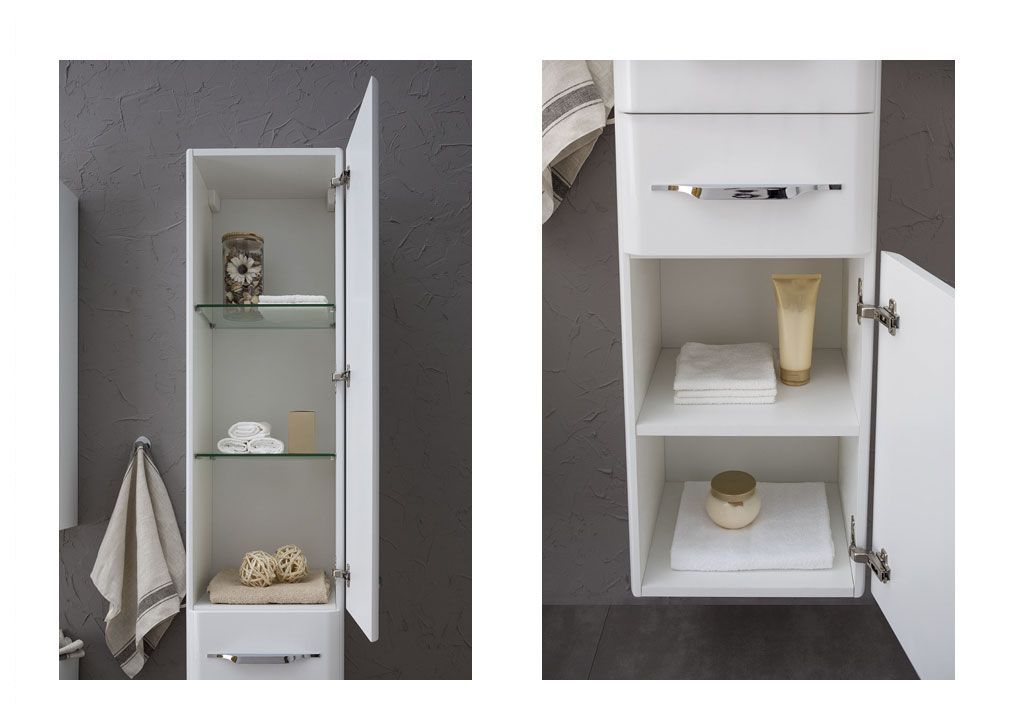 Шкаф-пенал для ванной Aquanet Виченца 36 белый 00196964 - Вид №6
