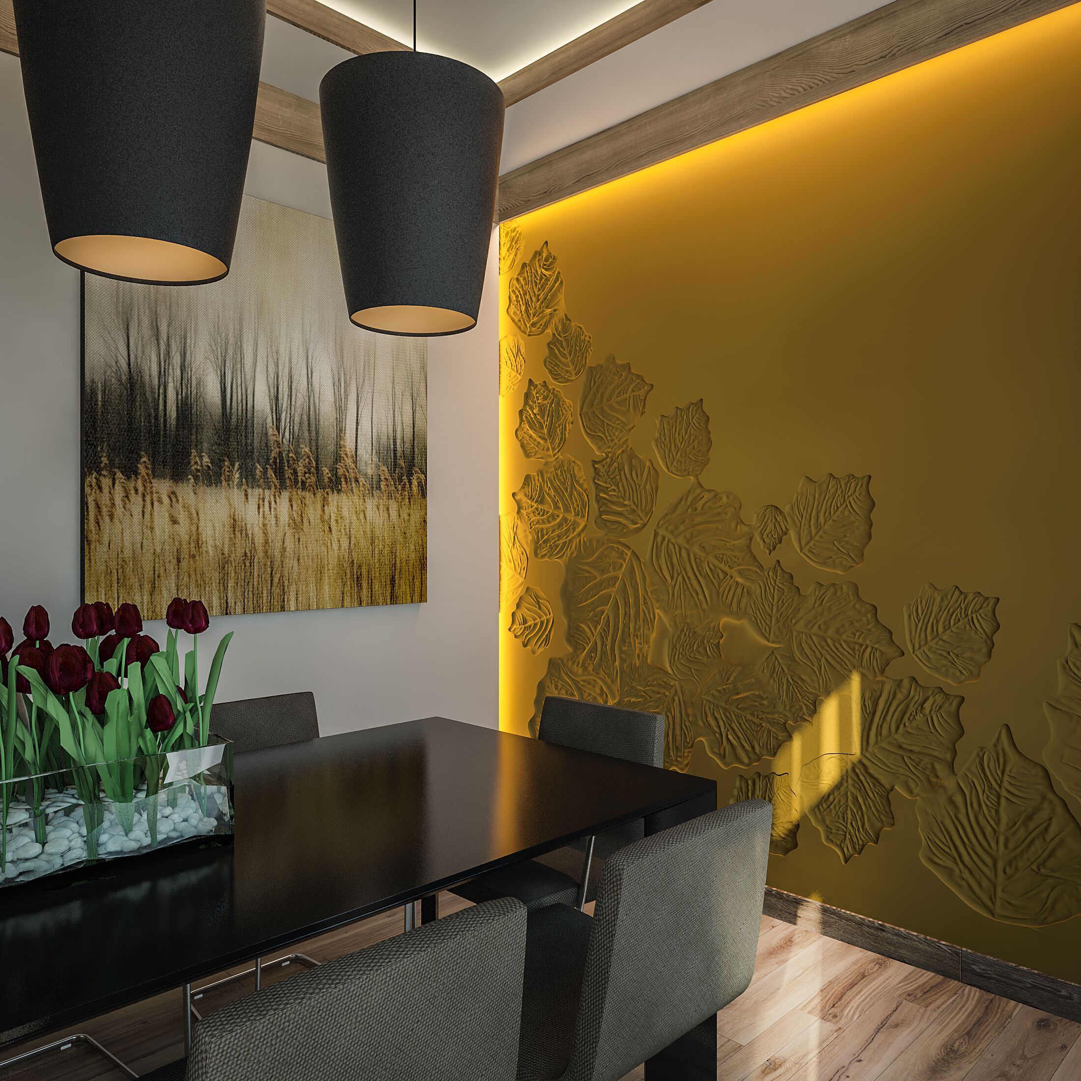 Трехмерная декоративная гипсовая панель WallDeco BIRCH ARCH-00056230 - Вид №1