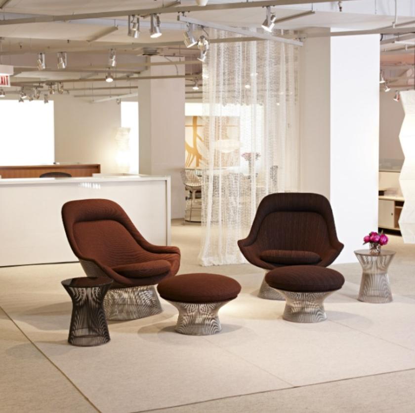 KNOLL Кресло из стали и ткани с подлокотниками Platner sun-id-1394845 - Вид №6