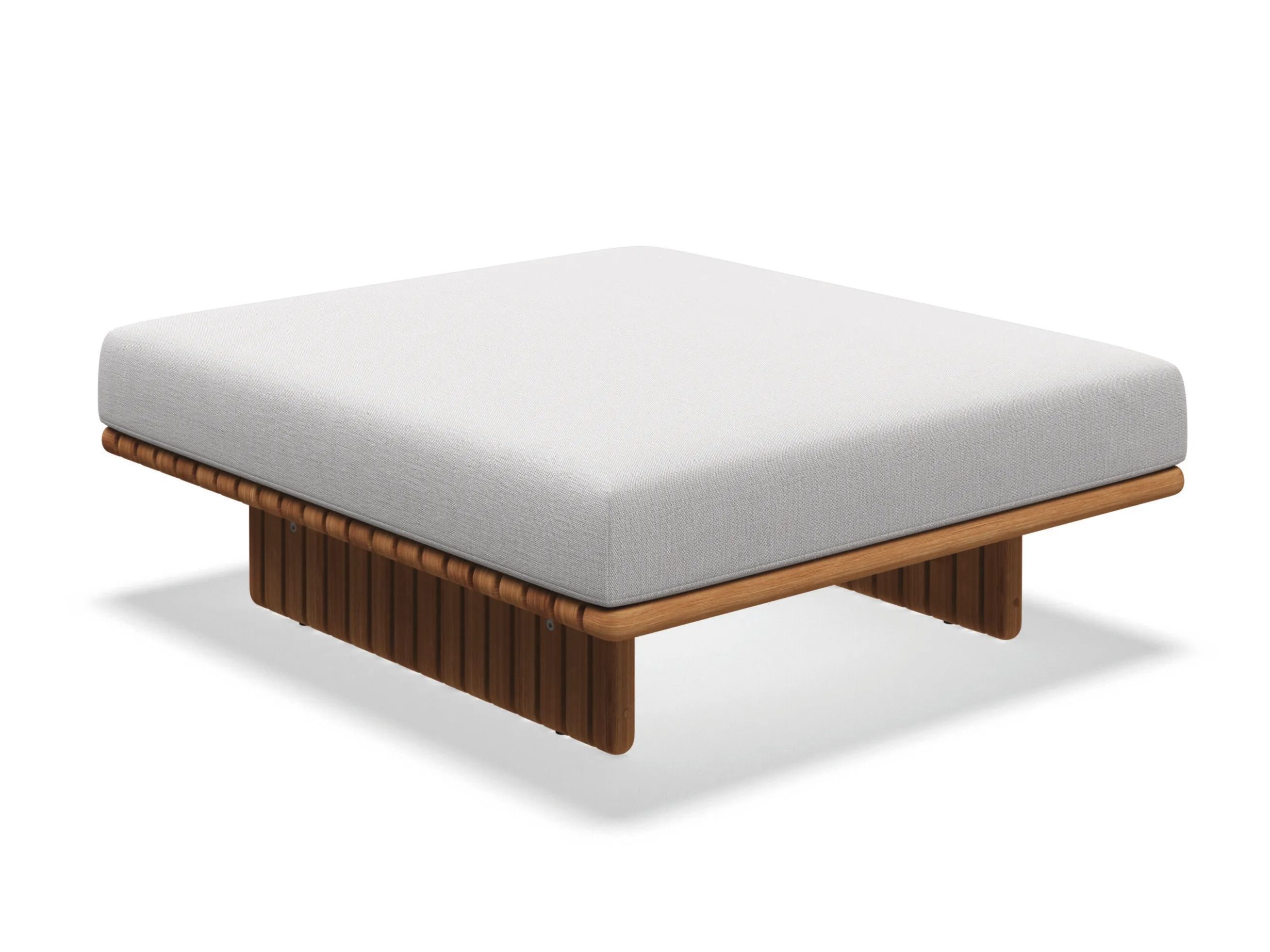 Квадратный садовый пуфик из ткани и тика Gloster палуба ARCH-00070997