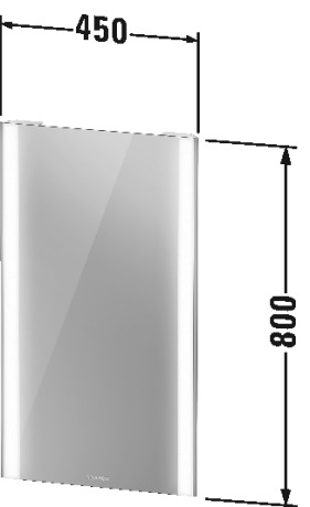 XV70300B2B2 Зеркало с подсветкой, версия "Sensor" Серии/XViu #XV7030 450 x 40 мм Black Matt Duravit - Вид №1