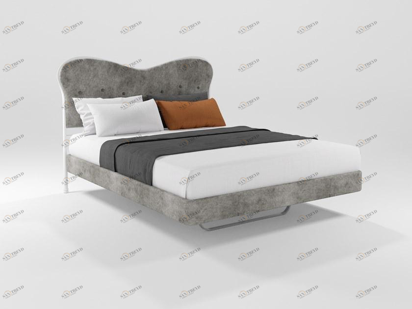 Barel Двуспальная кровать с обивкой из ткани sun-id-1406325