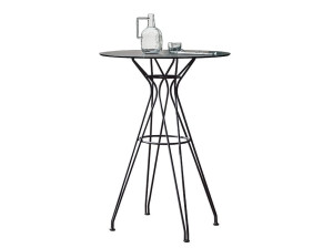 Высокий круглый стол из стали и дерева