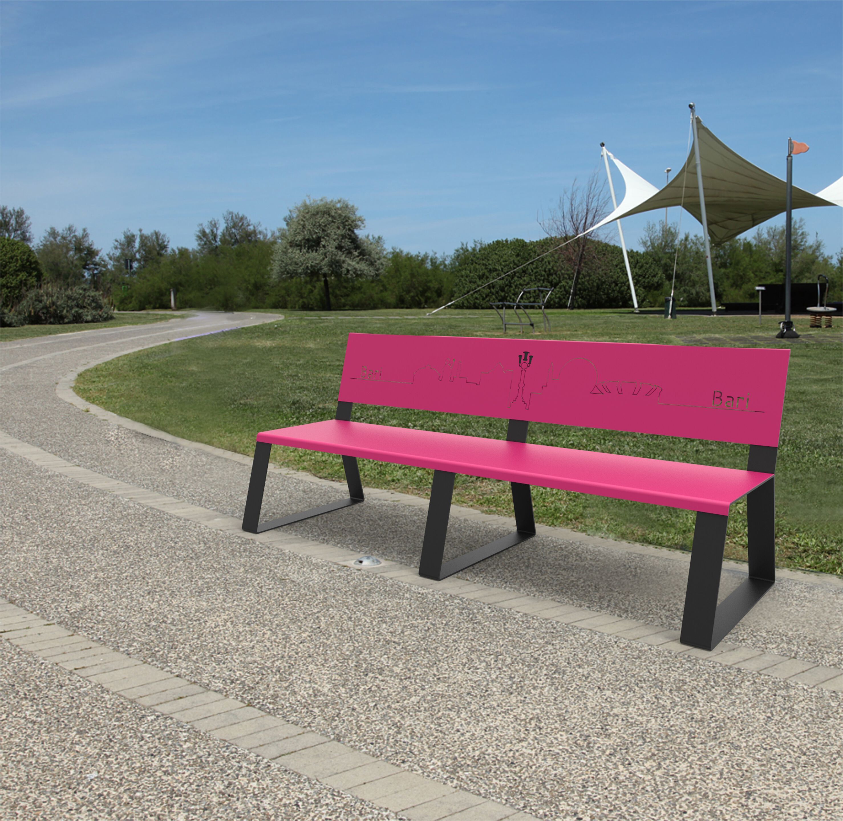 Стальная скамья со спинкой CITYSì город ARCH-00041534 - Вид №5