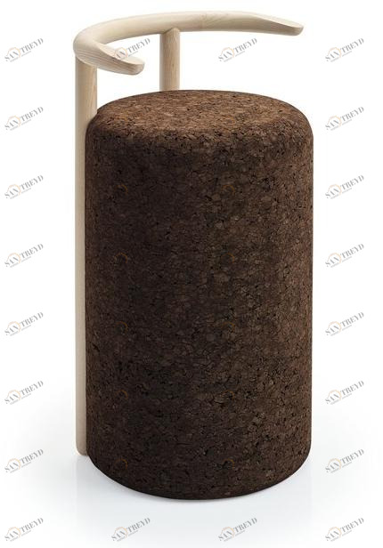 BlackCork Высокий табурет из пробки с подлокотниками Omega sun-id-1349702