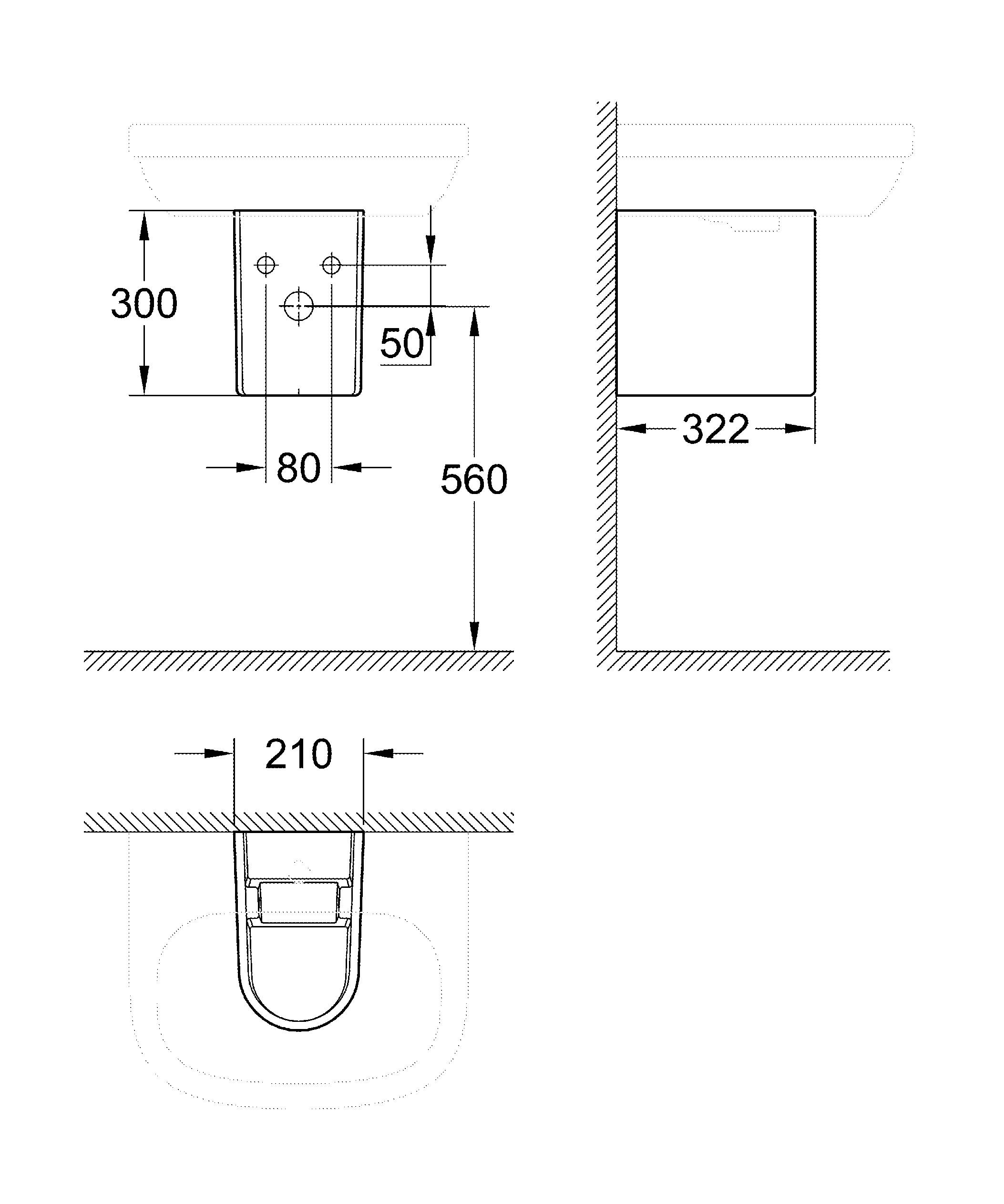 Полупьедестал для раковины GROHE Euro Ceramic, белый (39201000) - Вид №4