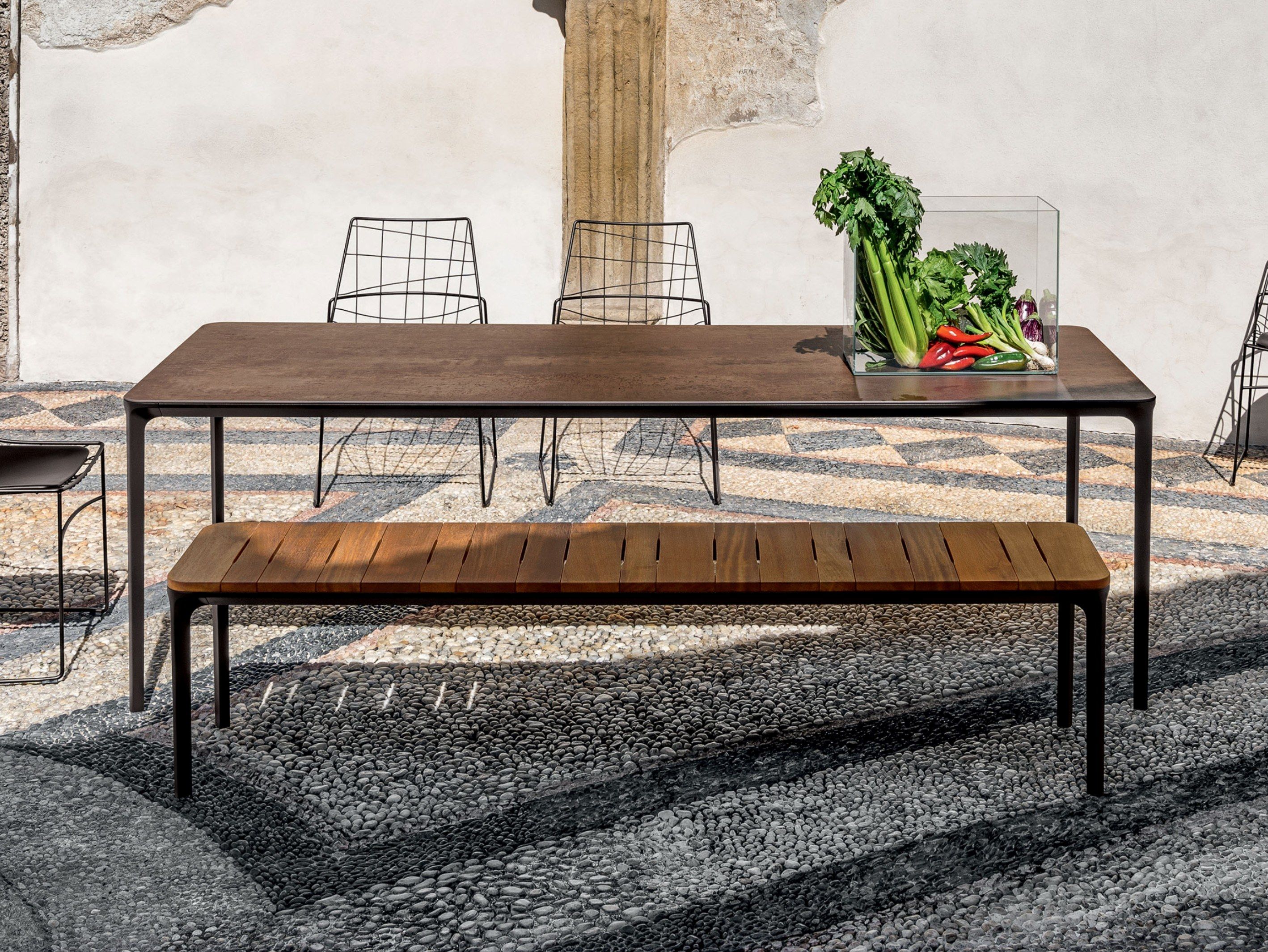 Керамический прямоугольный садовый стол Sovet Italia тонкий ARCH-00082879