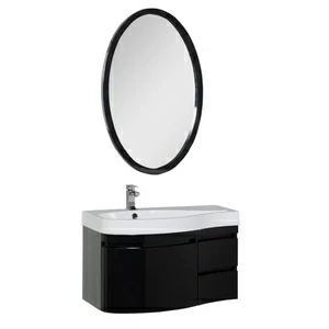 Комплект мебели Aquanet Сопрано 95 L черный (3 ящика)