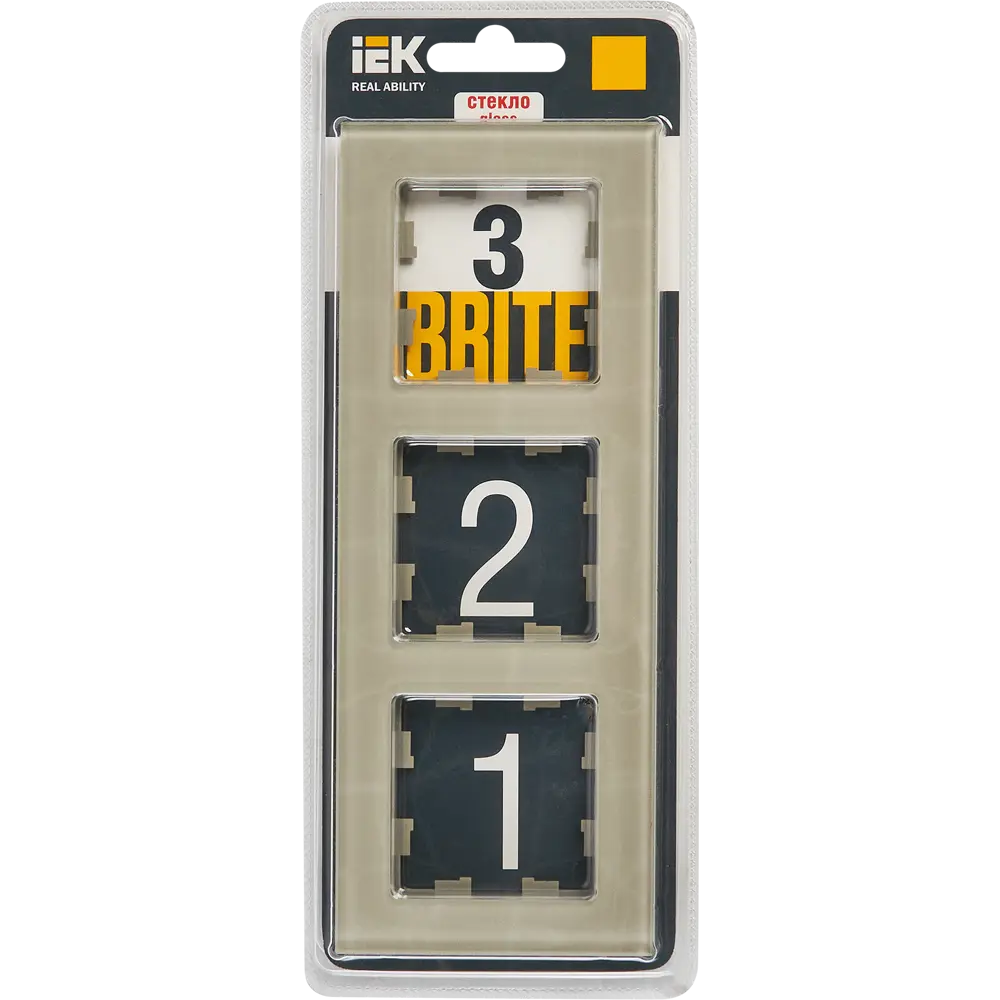 Рамка для розеток и выключателей IEK Brite 3 поста цвет дымчатый STLM-2114677 - Вид №3