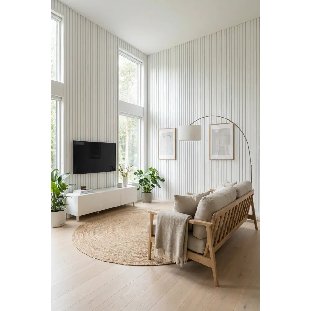 Реечная панель Рейки прямоугольник МДФ цвет белый 2700x122x12 мм 4 шт Santreyd STLM-2044094 - Вид №5