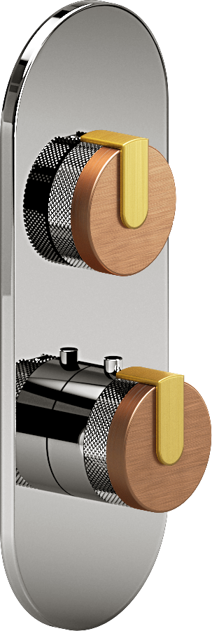 E-8026-R1BRGE0-L1BAU-PC-T Планка M-Series с 2 ручками - Внешняя часть GRAFF MOD+